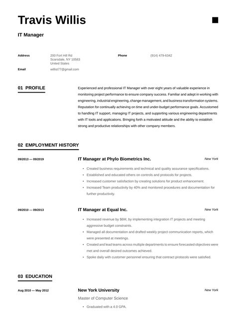 Basic Resume Template 1 PDF Format