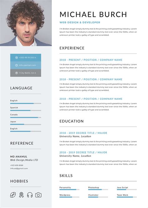 CV Resume Templates Examples Doc Word download