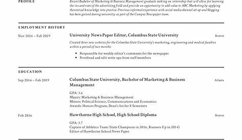 CV for internship | Free Word CV template to download & edit