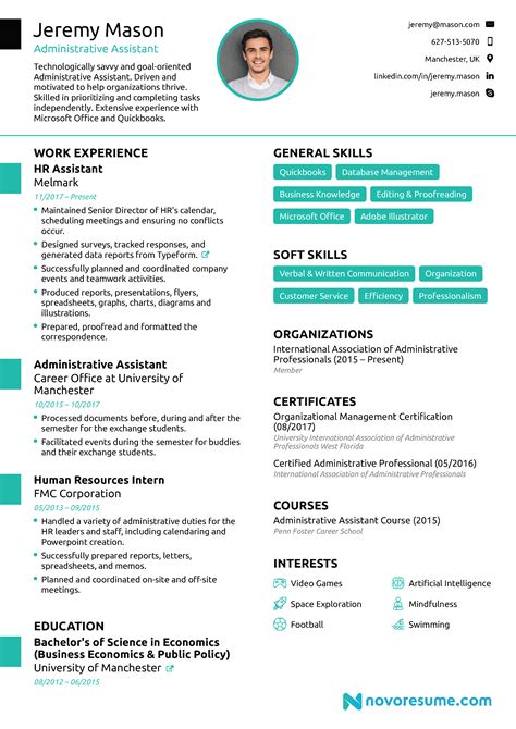Administrative Assistant CV Template Page 1 Preview