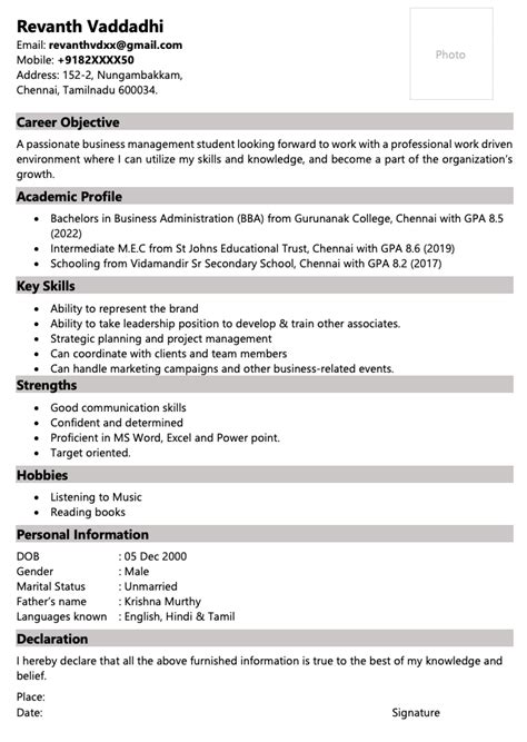 cv career objective examples for freshers