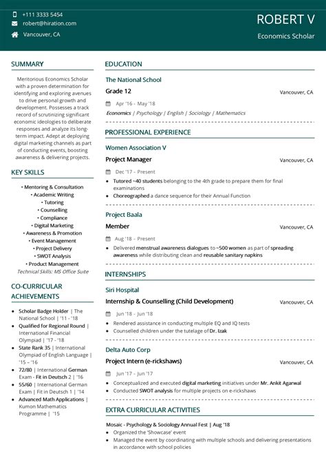 cv for applying scholarship