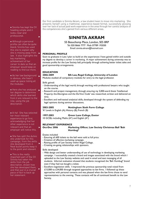 cv self description examples