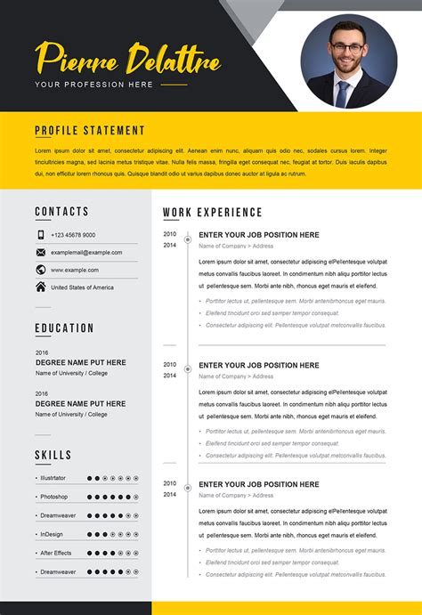 cv template for job application free download