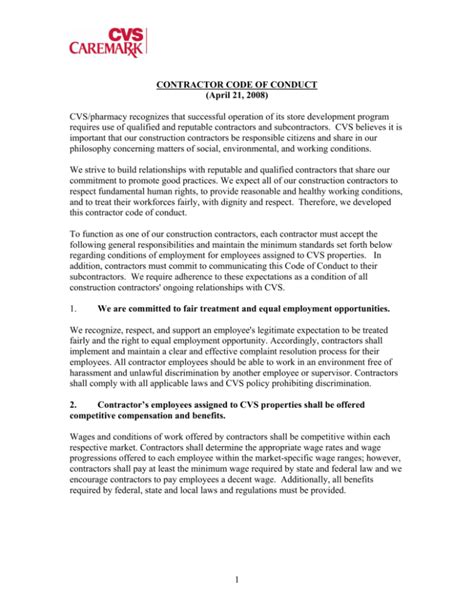 Cvs Caremark Code Of Conduct