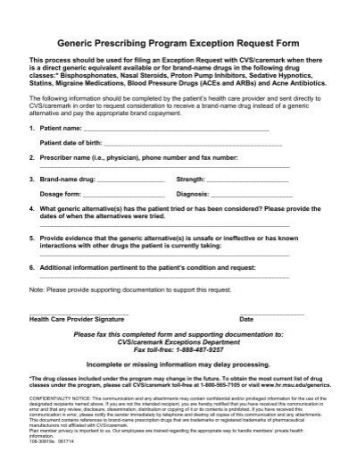 Cvs Caremark Tier Exception Form