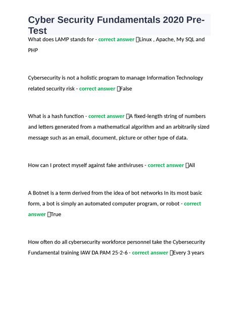 cyber security fundamentals answers