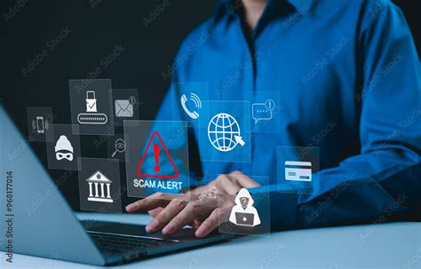 オンライン詐欺とサイバーセキュリティ警告のイメージ