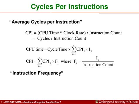 Cycles Per Instruction Equation