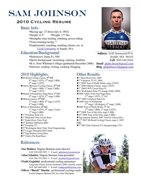 Cycling Cv Example