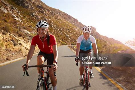 cyclists laughing
