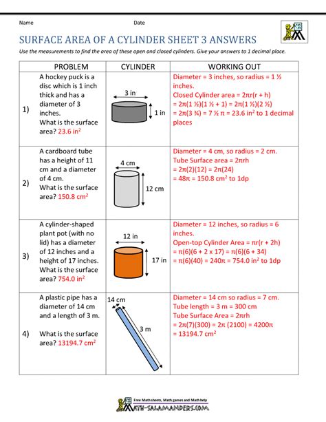 Cylinder Example Problems With Solutions