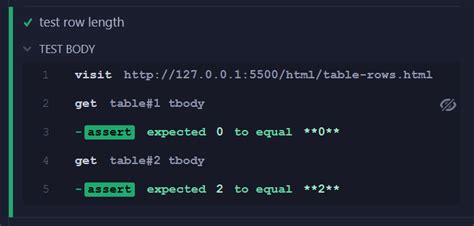 Cypress Check If Table Has Rows