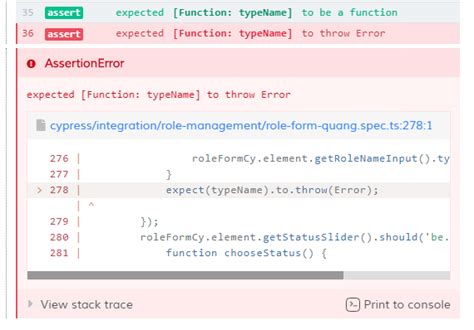 Cypress Expect Throw Error