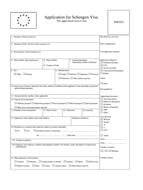 czech visa application form