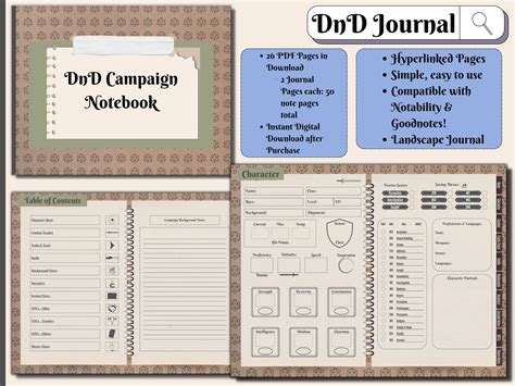 D&D Player Notebook Printable