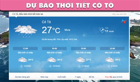 dự báo thời tiết cô tô