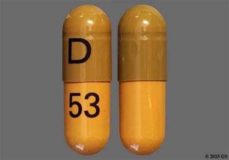d 53 capsule brown and orange