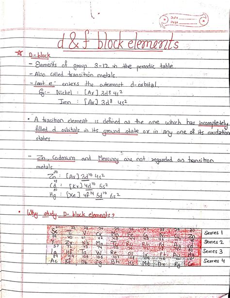 d and f block elements class 12 notes