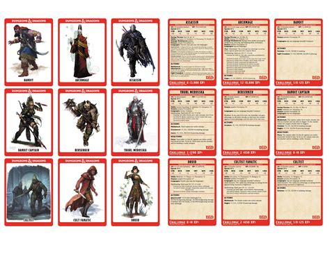 D D Printable Monster Cards