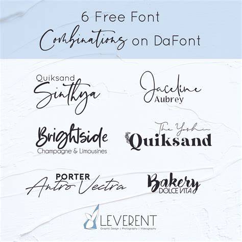 6 Free Font Combinations on DaFont Leverent Font combinations