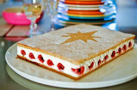 Dacquoise framboise servie