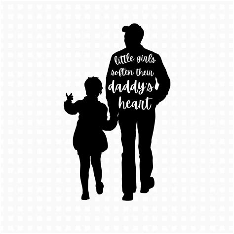 Father and daughter walking silhouette Transparent PNG & SVG vector file