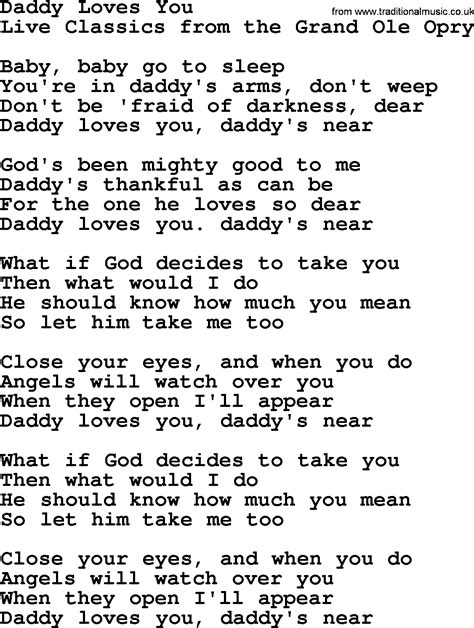 daddy i love you lyrics