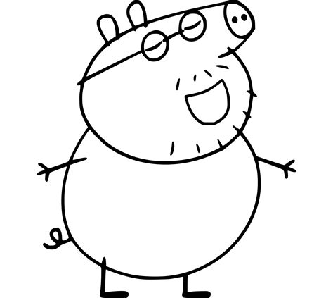 daddy pig coloring page printable template