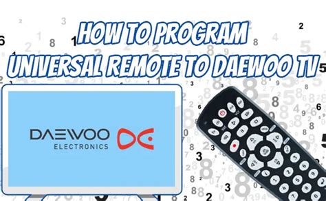 Daewoo Universal Remote Control How To Use