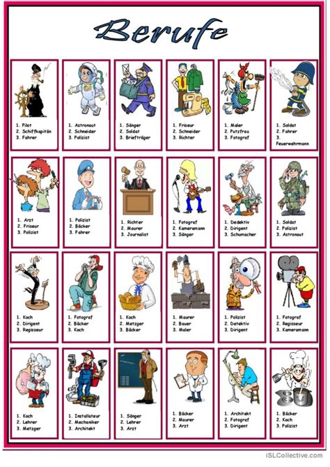 Berufe Deutsch nachhilfe, Daf arbeitsblätter, Deutsch lernen