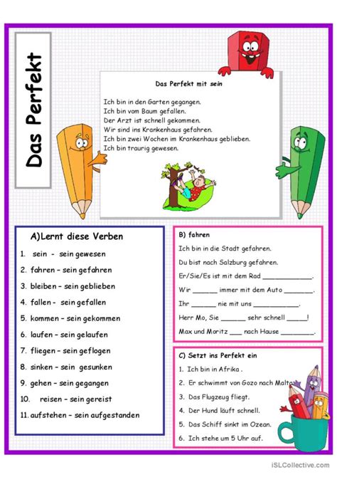 Perfekt Arbeitsblatt DaFDaZDidaktik