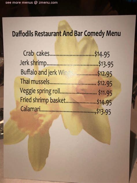 Daffodils Restaurant Menu