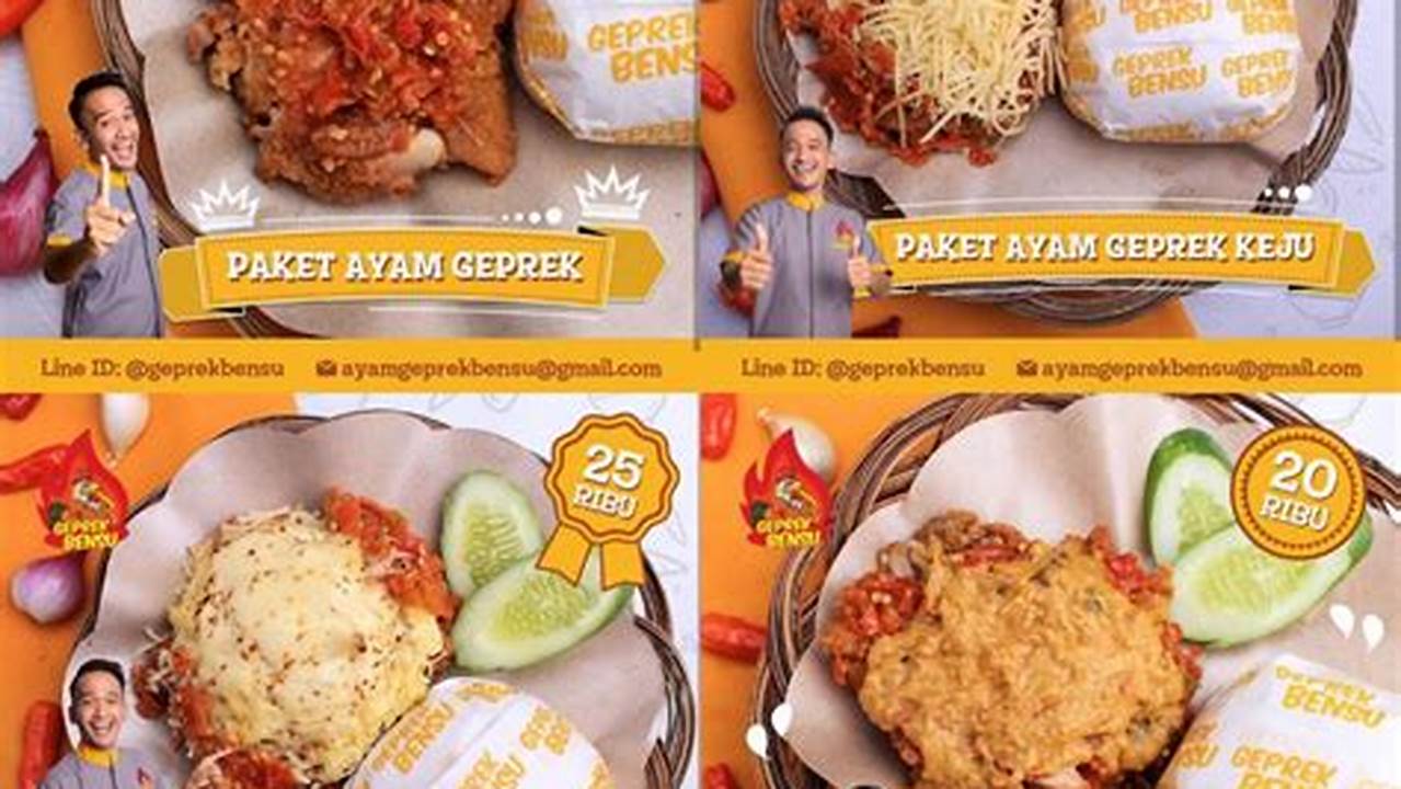 Daftar Harga Ayam Geprek Bensu Medan: Sajian Kuliner Menggugah Selera