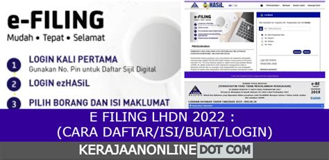 daftar e filing lhdn online