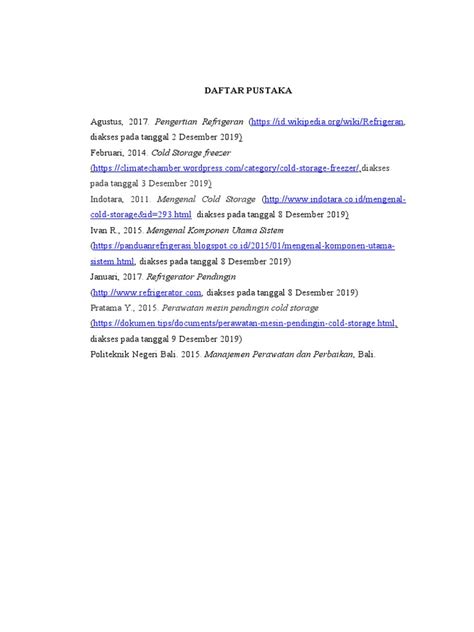 Contoh Daftar Pustaka Untuk Laporan Pkl