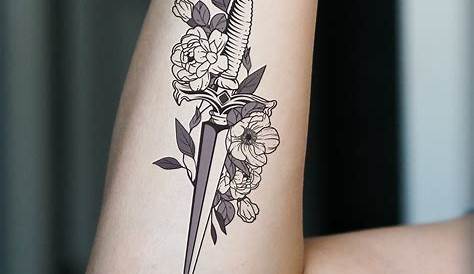 Flower And Dagger Tattoo | Tattoo Designs, Tattoo Pictures