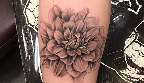 Dahlia Tattoo Black And Grey On A Wrist By Rebecca_vincent_tattoo s