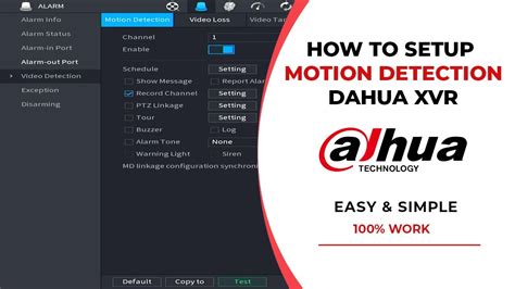 dahua camera motion detection setup