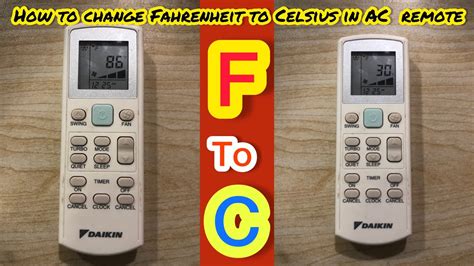 Daikin Remote Change From C To F