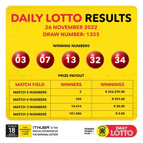 daily lotto results today payout