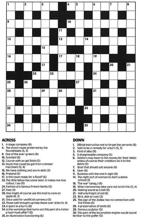 daily mail today's edition crossword