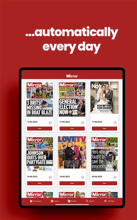 daily mirror app not working
