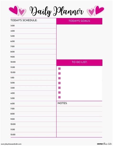 daily planner poster