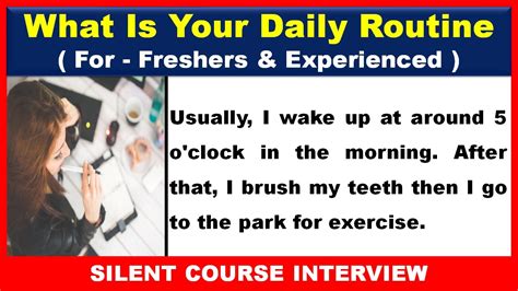 daily routine interview question answer