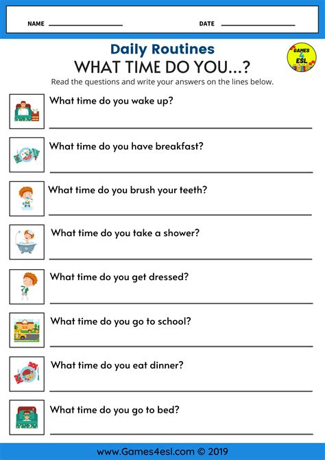 daily routine questions and answers in english