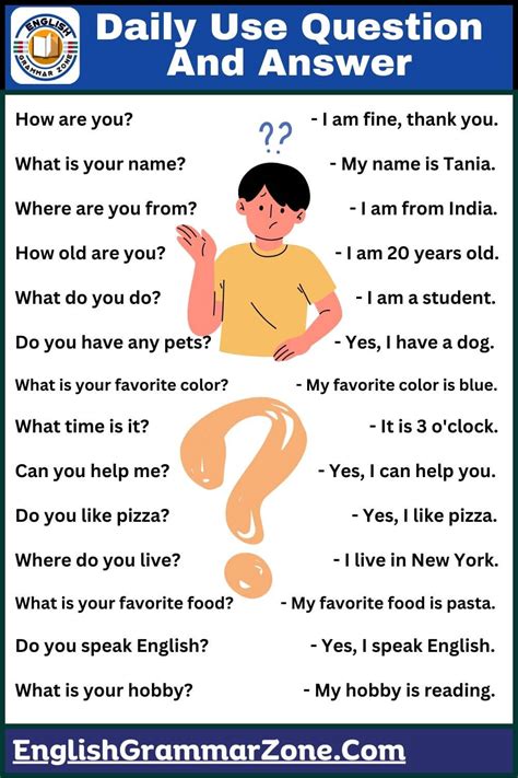 daily routine questions in english with answers