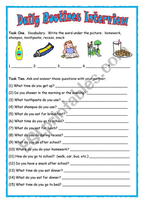 daily routine questions in interview