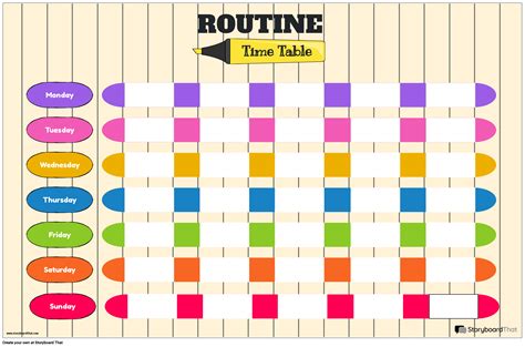 Daily Routine Time Table Chart Excel  A Simple Solution For Better Time Management