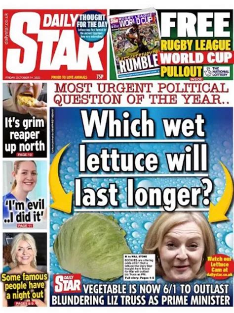 daily star liz truss and lettuce story